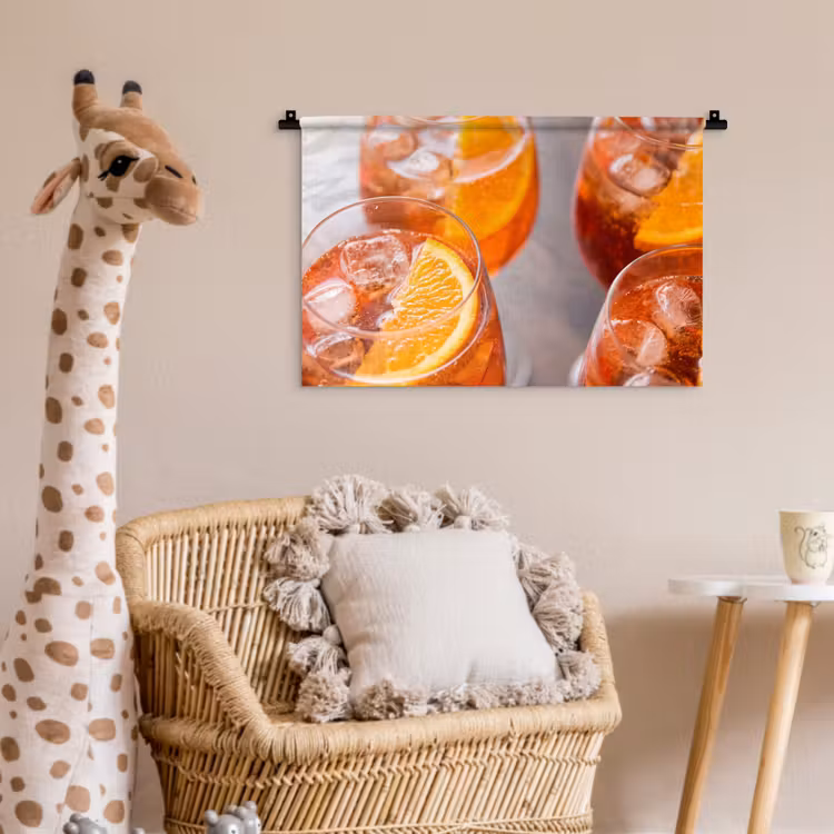 Drank - Sinaasappel - IJs - Zomer - Oranje Wandkleed katoen klein -wsfeer5_kind