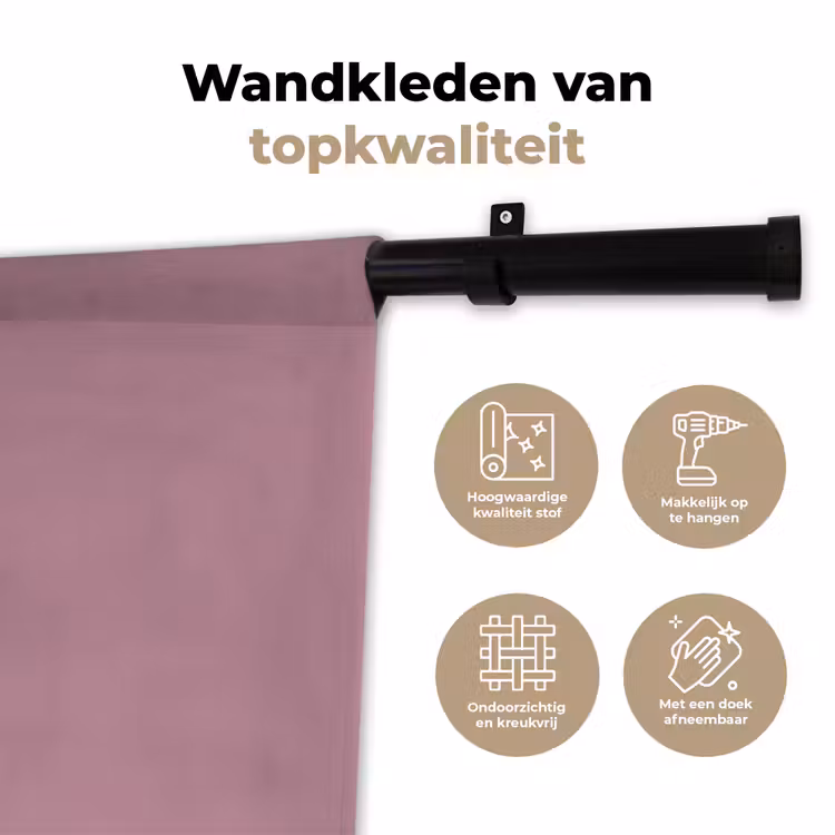 Dusty - Mauve - Paars Wandkleed katoen klein 269 -sfeer2