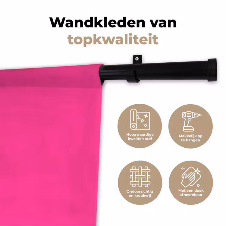 Electric - Magenta - Roze Wandkleed katoen klein 269 -sfeer2