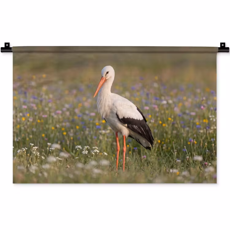 Ooienvaar - Bloemen - Weide - Kleurrijk Wandkleed katoen klein -zz3d