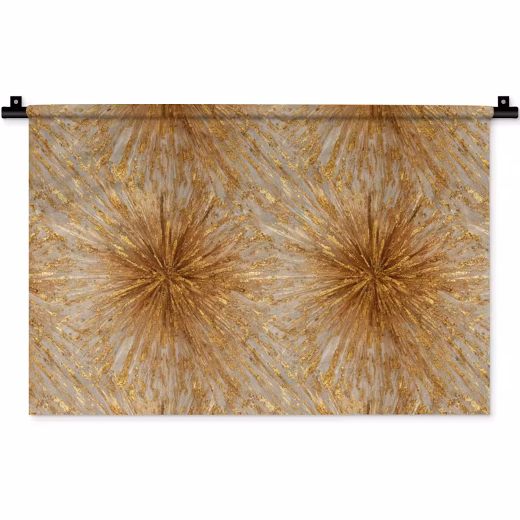 Explosie - Abstract - Goud - Wit Wandkleed katoen klein 269 -zz3d