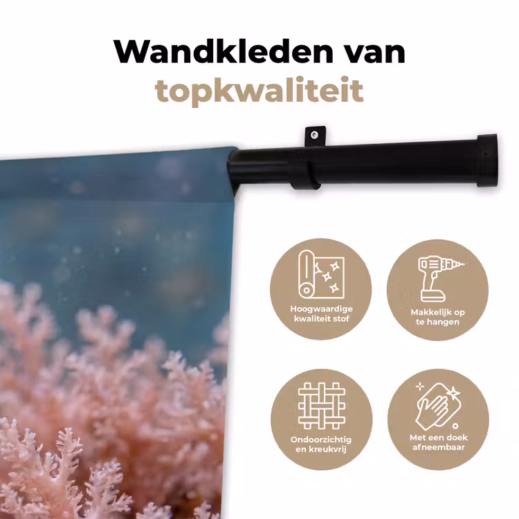 Vis - Koraal - Oceaan - Macro - Oranje Wandkleed katoen klein -sfeer2
