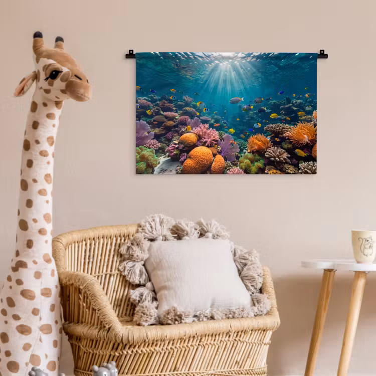 Vis - Koraal - Oceaan - Natuur - Kleurrijk Wandkleed katoen klein -wsfeer5_kind