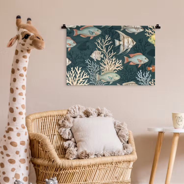 Vis - Koraal - Onderwater - Illustratie Wandkleed katoen klein -wsfeer5_kind