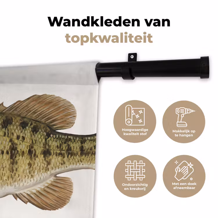 Vissen - Natuur - Vintage Wandkleed katoen klein -sfeer2
