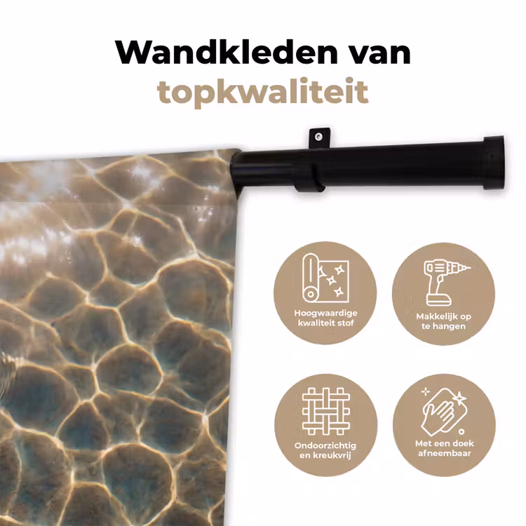 Vis - Water - Dieren - Oranje - Goud Wandkleed katoen klein -sfeer2