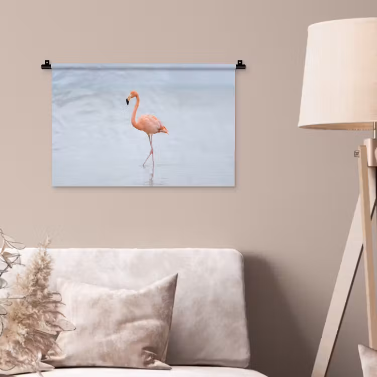 Flamingo - Zee - Roze Wandkleed katoen klein -sfeer4