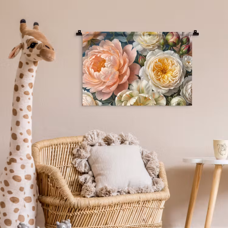 Bloemen - Boeket - Natuur - Klassiek - Kleurrijk Wandkleed katoen klein -wsfeer5_kind