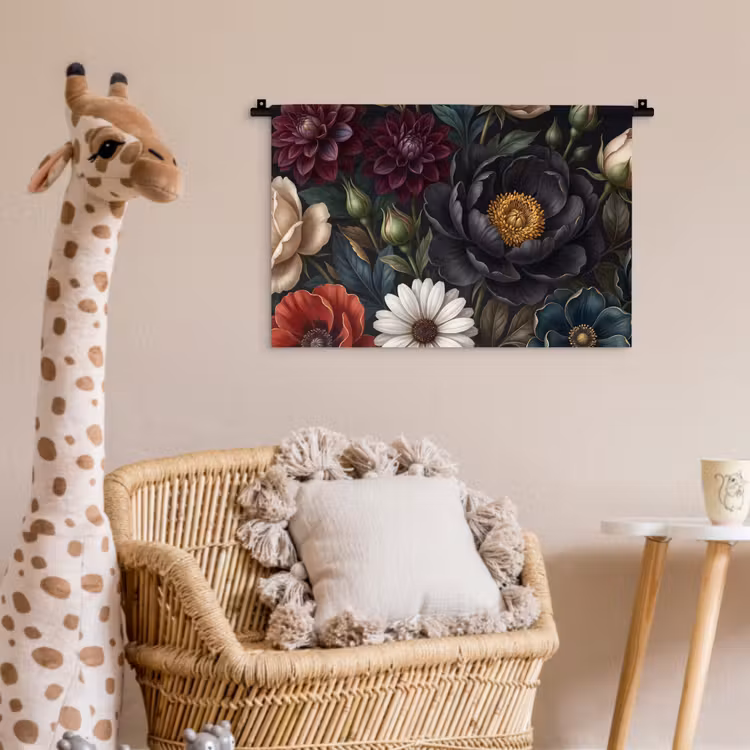 Bloemen - Boeket - Natuur - Klassiek - Weelderig Wandkleed katoen klein -wsfeer5_kind
