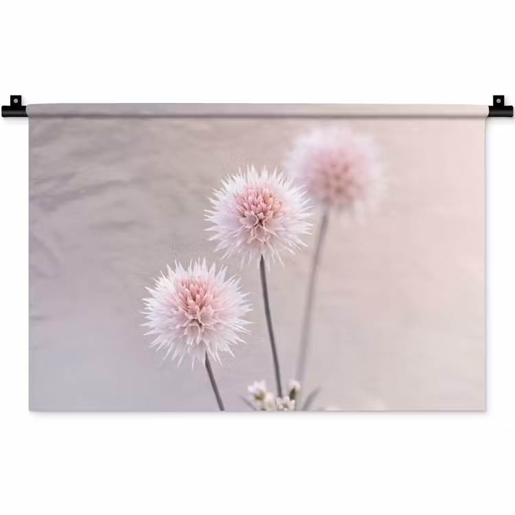 Bloemen - Bollen - Roze Wandkleed katoen klein -zz3d