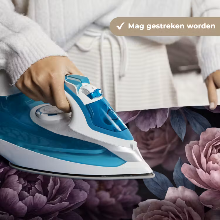 Bloemen - Patroon - Donker - Botanisch - Paars Wandkleed katoen klein -sfeer9