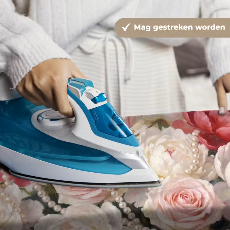 Bloemen - Parels - Romantiek - Klassiek - Roze Wandkleed katoen klein -sfeer9