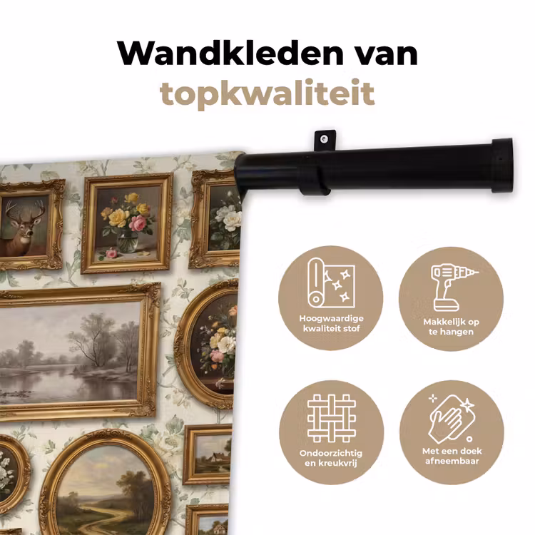 Bloemen - Roze - Stilleven - Klassiek Wandkleed katoen klein -sfeer2
