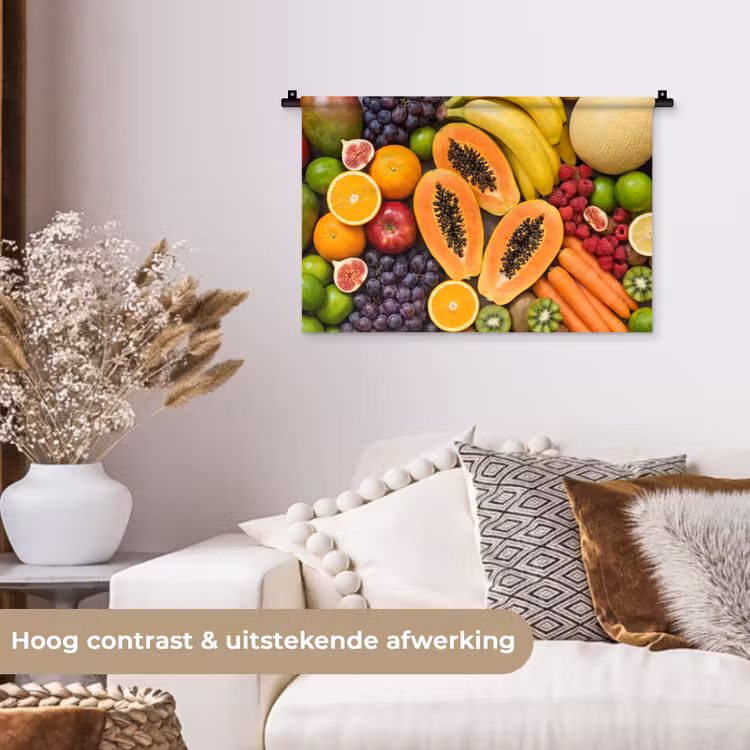 Eten - Fruit - Groenten - Vers - Kleurrijk Wandkleed katoen klein -sfeer1