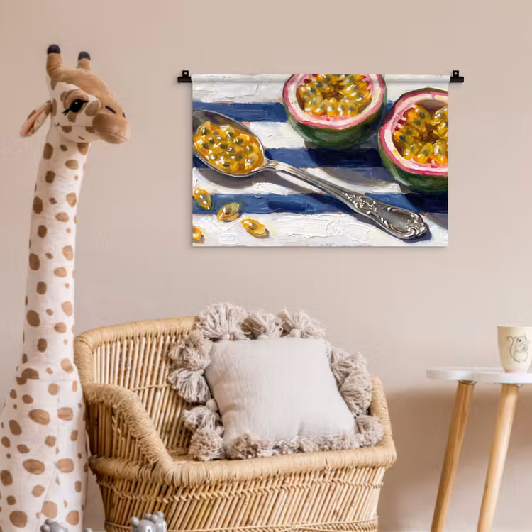 Eten - Passievrucht - Tropisch - Modern - Kleurrijk Wandkleed katoen klein -wsfeer5_kind