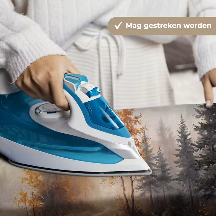 Bospad - Herfstbladeren - Natuur - Schilderachtig - Oranje Wandkleed katoen klein -sfeer9