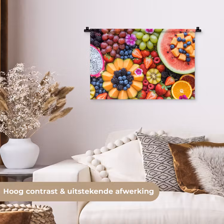 Fruit - Vers - Variatie - Eten - Kleurrijk Wandkleed katoen klein -sfeer1