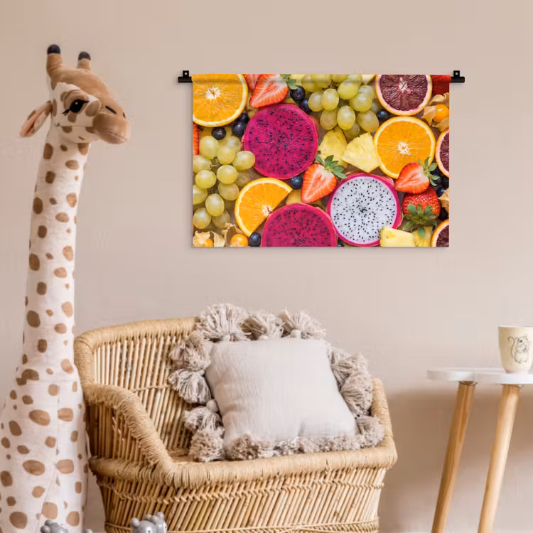 Fruit - Assortiment - Kleurrijk - Gezondheid Wandkleed katoen klein -wsfeer5_kind