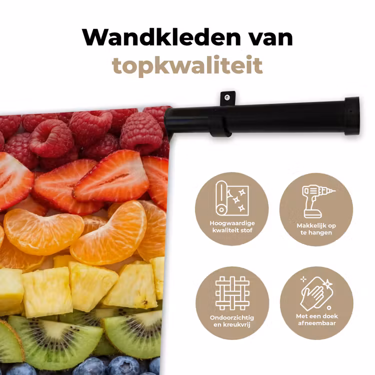 Fruit - Regenboog - Gezond - Kleurrijk Wandkleed katoen klein -sfeer2