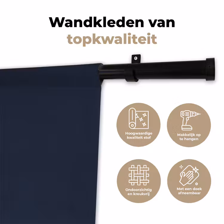 Geldersblauw - Blauw - Klassiek Wandkleed katoen klein 269 -sfeer2