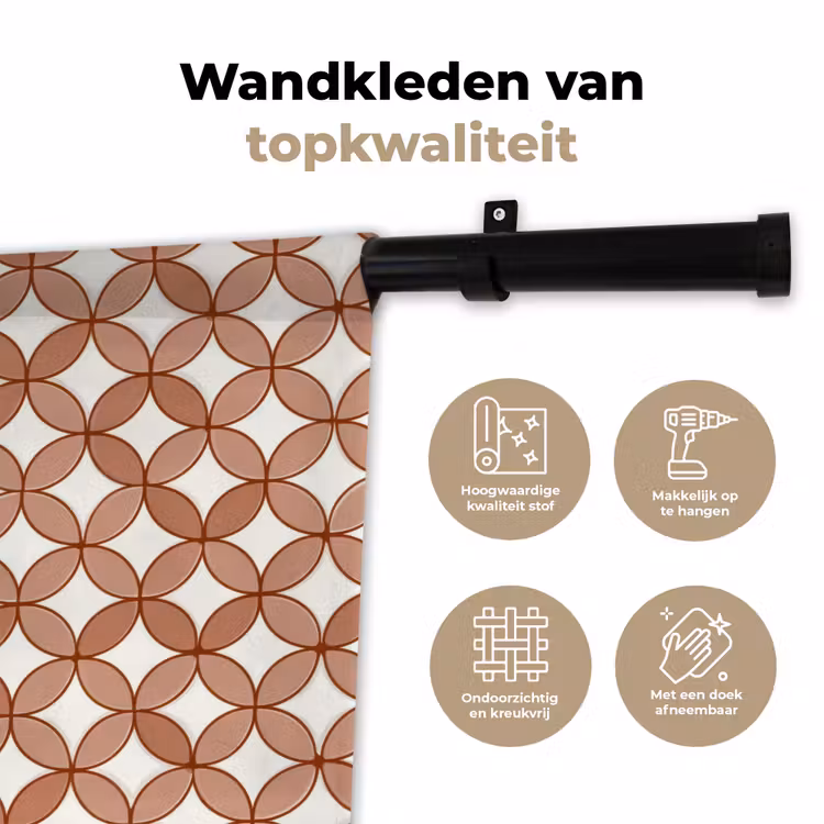 Geometrisch - Cirkels - Modern - Terracotta Wandkleed katoen klein 269 -sfeer2