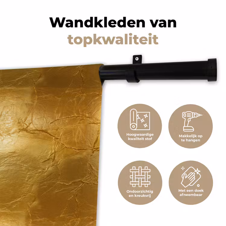 Bladgoud - Vintage - Textuur - Warm Goud Wandkleed katoen klein 269 -sfeer2