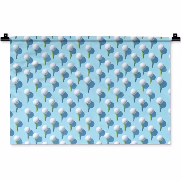 Golf - Ballen - Blauw Wandkleed katoen klein 269 -zz3d