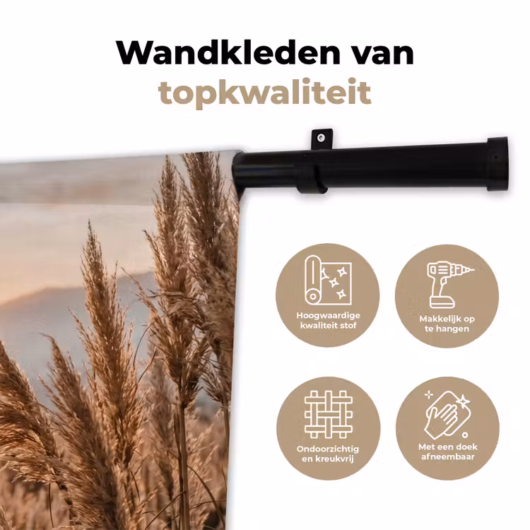 Gras - Veld - Zon - Natuur Wandkleed katoen klein -sfeer2