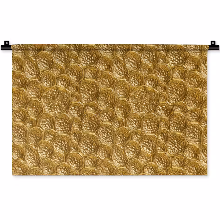 Gehamerd - Mozaïek - Antiek - Goud Wandkleed katoen klein 269 -zz3d