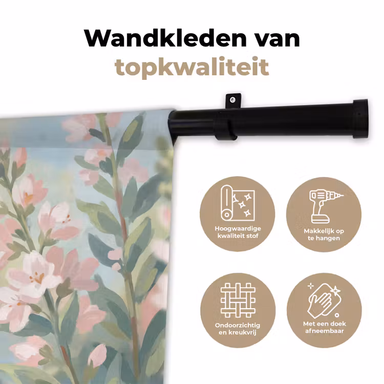Kolibrie - Illustratie - Kleurrijk Wandkleed katoen klein -sfeer2