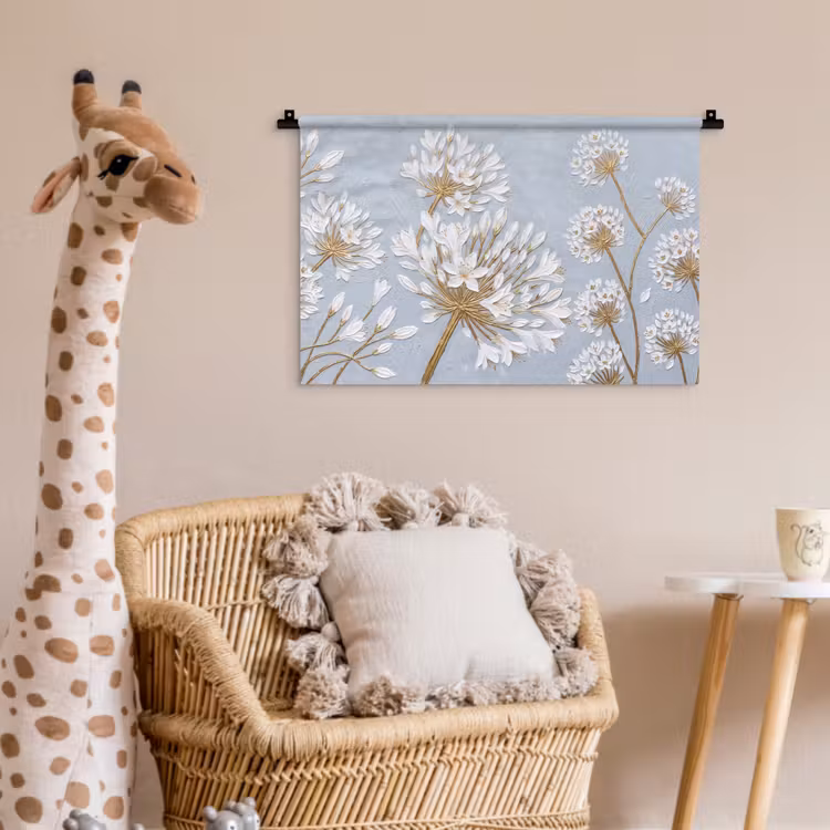 Illustratie - Bloemen - Blauw Wandkleed katoen klein -wsfeer5_kind