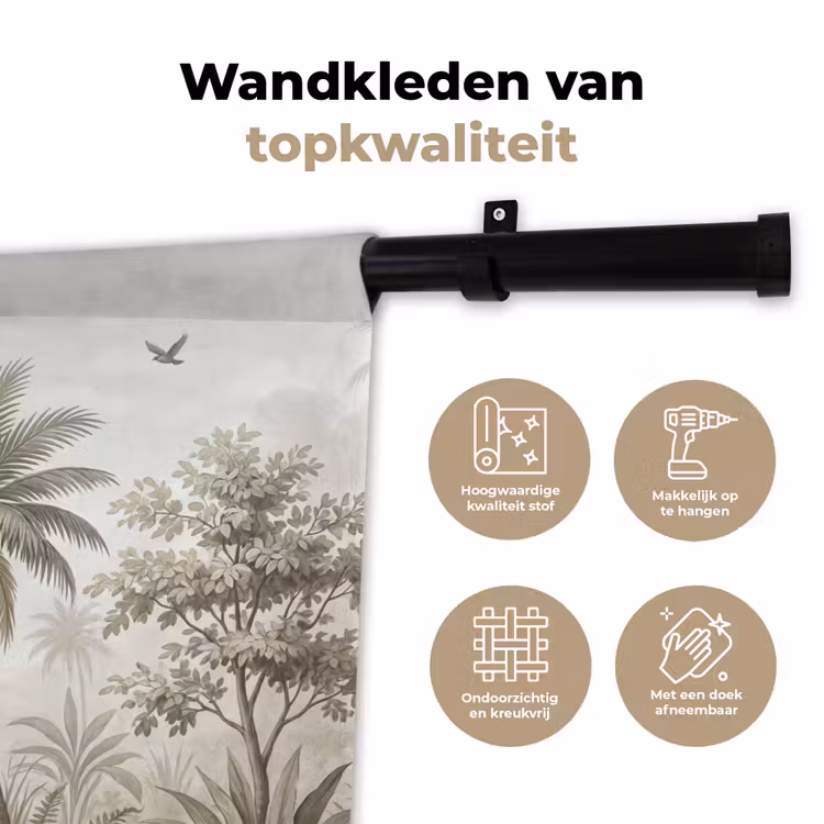 Jungle - Palmbomen - Natuur Wandkleed katoen klein -sfeer2