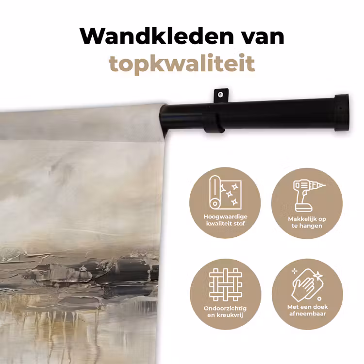 Landschap - Horizon - Natuur - Abstract - Neutraal Wandkleed katoen klein -sfeer2