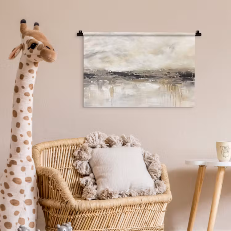Landschap - Horizon - Natuur - Abstract - Neutraal Wandkleed katoen klein -wsfeer5_kind