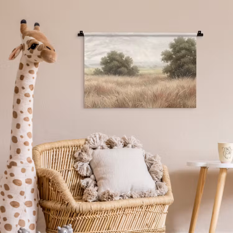 Landschap - Minimalistisch - Beige Wandkleed katoen klein -wsfeer5_kind