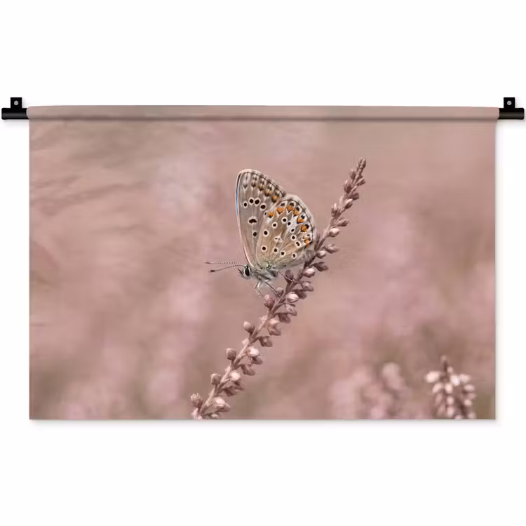 Lavendel - Vlinder - Paars Wandkleed katoen klein -zz3d