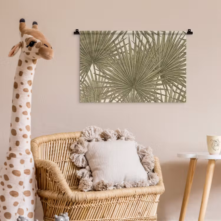 Blad - Tropisch - Patroon - Natuur - Groen Wandkleed katoen klein -wsfeer5_kind