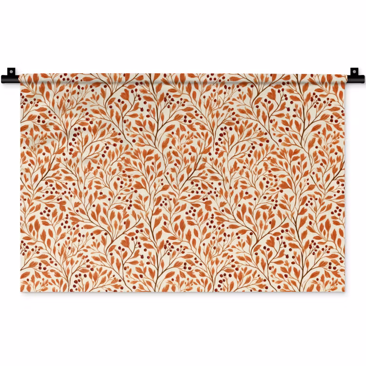Bladeren - Botanisch - Terracotta Wandkleed katoen klein 269 -zz3d