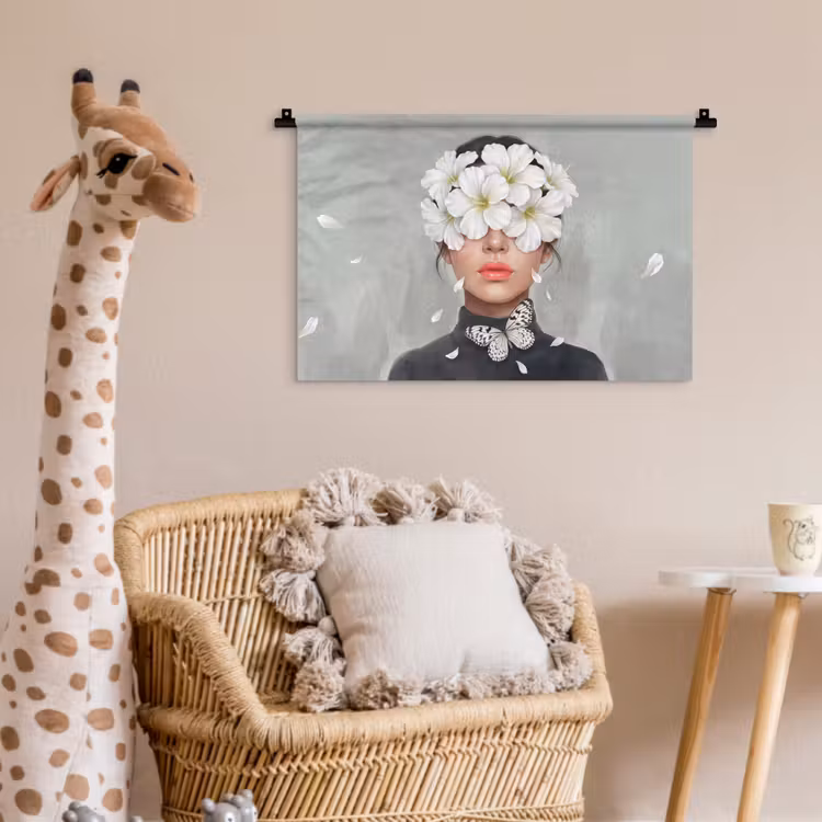 Lelies - Portret - Wit Wandkleed katoen klein -wsfeer5_kind