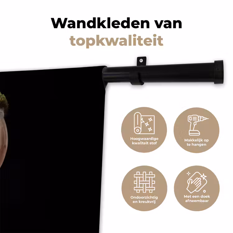 Ara - Portret - Groen Wandkleed katoen klein -sfeer2
