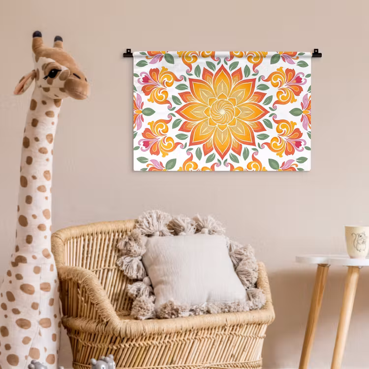 Mandala - Bloemen - Decoratie - Kleurrijk - Abstract Wandkleed katoen klein -wsfeer5_kind