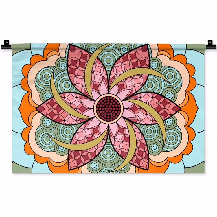Mandala - Geometrisch - Kunst - Decoratief - Kleurrijk Wandkleed katoen klein -zz3d