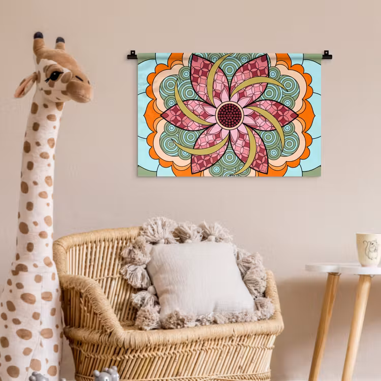 Mandala - Geometrisch - Kunst - Decoratief - Kleurrijk Wandkleed katoen klein -wsfeer5_kind