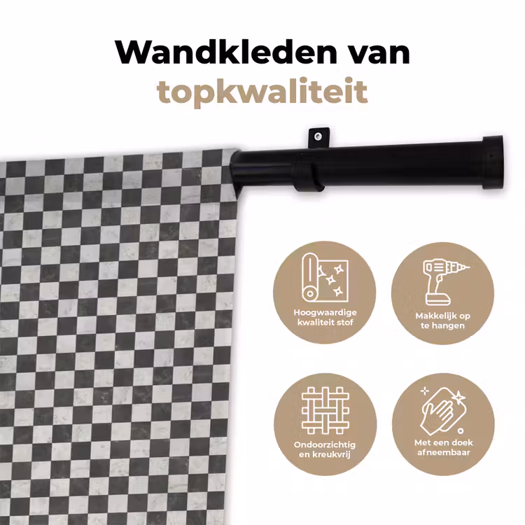 Marmer - Patroon - Grijs Wandkleed katoen klein 269 -sfeer2