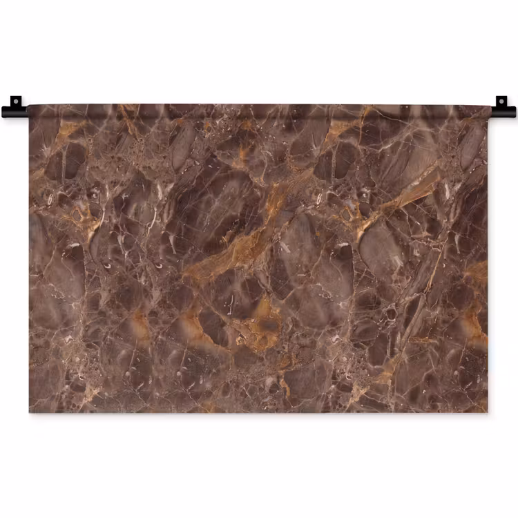 Marmer - Patroon - Natuur - Bruin - Goud Wandkleed katoen klein -zz3d