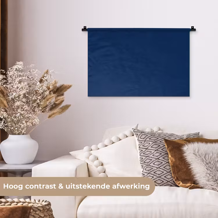 Midnight - Navy - Blauw Wandkleed katoen klein 269 -sfeer1