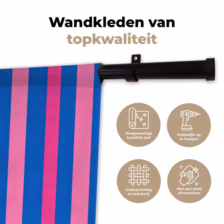 Modern - Optisch - Roze Wandkleed katoen klein 269 -sfeer2