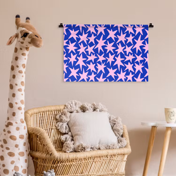 Modern - Sterren - Blauw Wandkleed katoen klein 269 -wsfeer5_kind