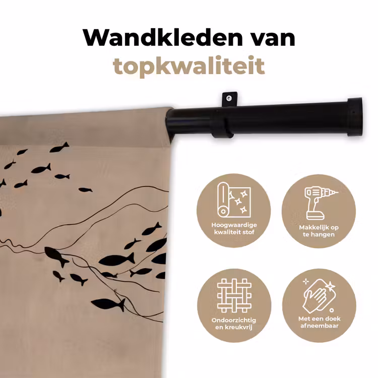 Modern - Vrouw - Goud Wandkleed katoen klein -sfeer2