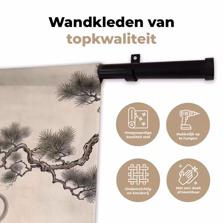 Aap - Maan - Goud Wandkleed katoen klein -sfeer2